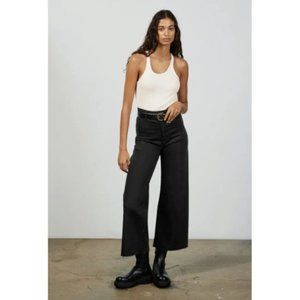 Zara The Marine Straight Jeans in Black, Size 4